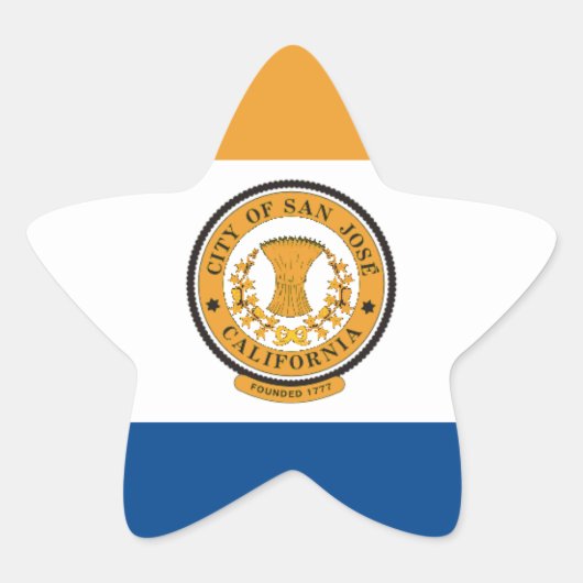 San Jose Flag Ster Sticker (Voorkant)