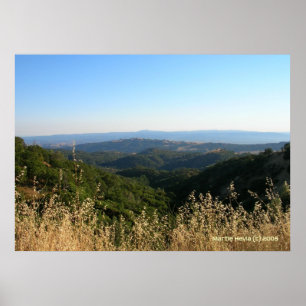 San Jose Foothills droog gras Poster