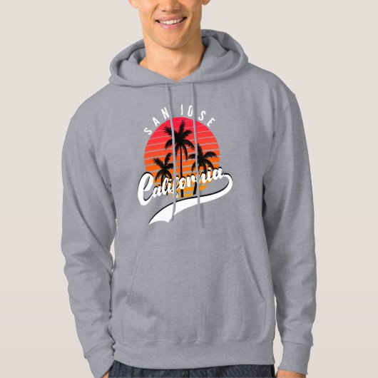 San Jose Grey Retro Sunset Hoodie (Voorkant)