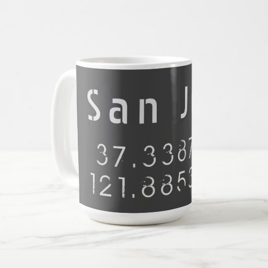 San Jose Latitude Longitude Koffiemok (Voorkant links)