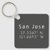 San Jose Latitude Longitude Sleutelhanger (Voorkant)