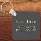 San Jose Latitude Longitude Sleutelhanger (Voorkant)