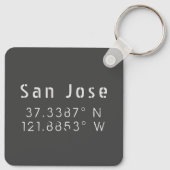 San Jose Latitude Longitude Sleutelhanger (Achterkant)