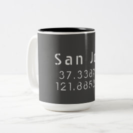 San Jose Latitude Longitude Tweekleurige Koffiemok
