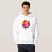 San José Retro Neon Script Street Art Splash Hoodie (Voorkant volledig)