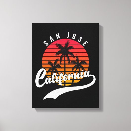 San Jose Retro Sunset Canvas afdrukken (Voorkant)