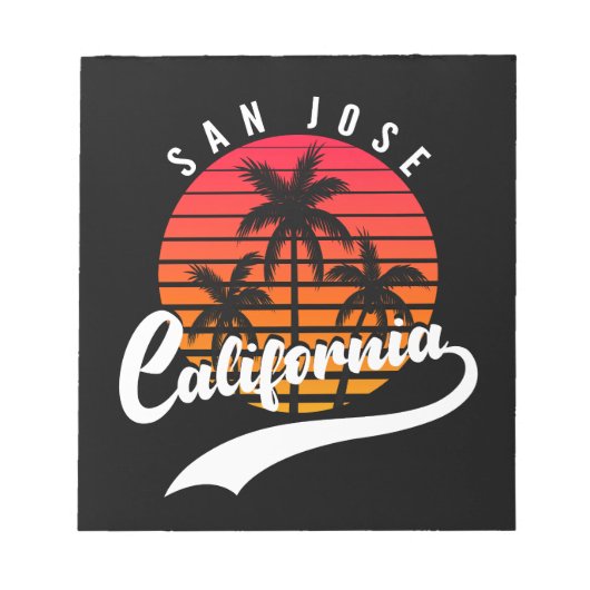 San Jose Retro Sunset Notitieblok (Voorkant)