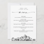 San Jose Skyline bruiloft diner menu Kaart 5x7 (Voorkant)