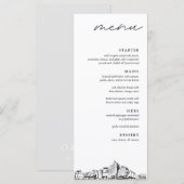 San Jose Skyline Modern huwelijksdiner Menu (Voorkant / Achterkant)