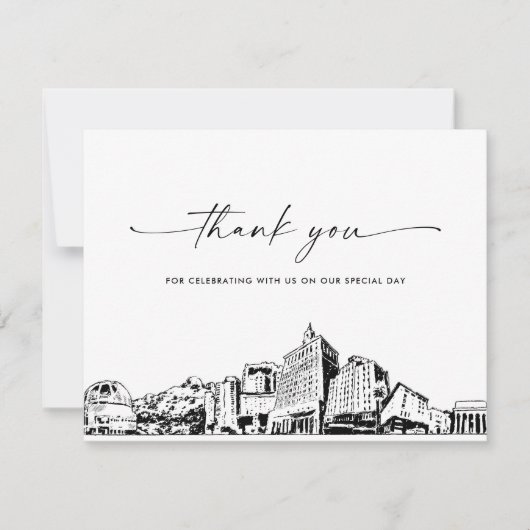San Jose Skyline trouwfoto dank u kaart (Voorkant)