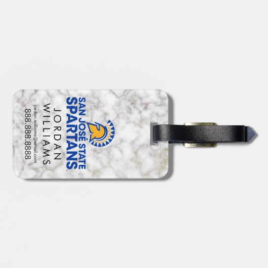 San Jose Staat Spartans Witmarmer Bagagelabel (Achterkant horizontaal)