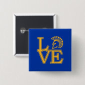 San Jose State Love Vierkante Button 5,1 Cm (Voorkant /achterkant)