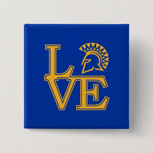 San Jose State Love Vierkante Button 5,1 Cm (Voorkant)