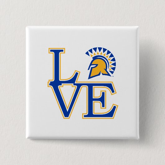 San Jose State Love Vierkante Button 5,1 Cm (Voorkant)