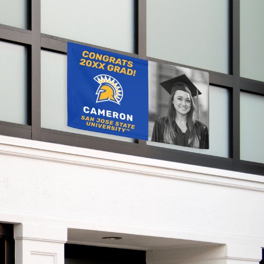 San Jose State Spartans | Afstudeerder van graten Spandoek (Buitenkant Gebouw)
