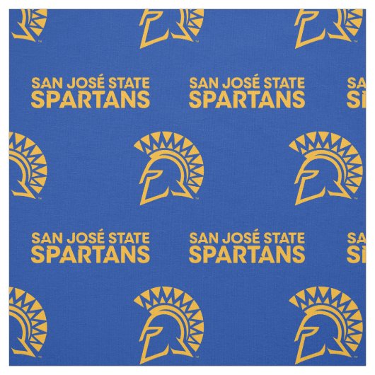 San Jose State Spartans Blue Pattern Stof (Swatch)