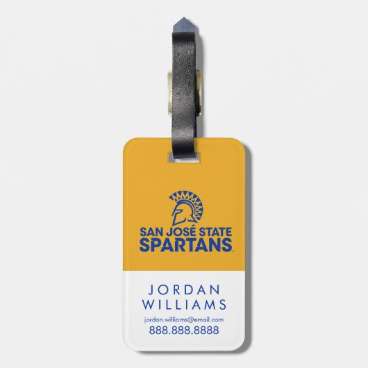 San Jose State Spartans Carbon Fiber Patroon Bagagelabel (Achterkant verticaal)
