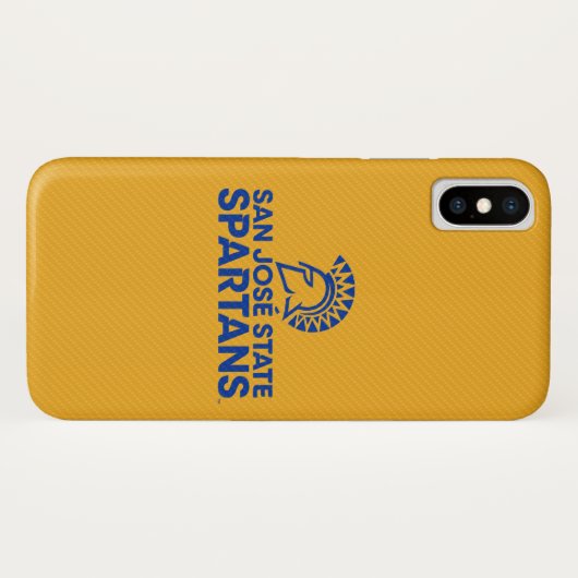 San Jose State Spartans Carbon Fiber Patroon Case-Mate iPhone Case (Achterkant (horizontaal))