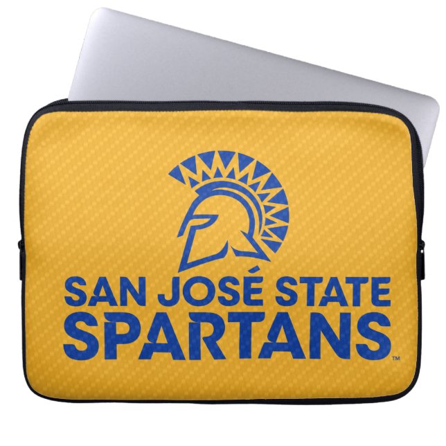 San Jose State Spartans Carbon Fiber Patroon Laptop Sleeve (Voorkant)