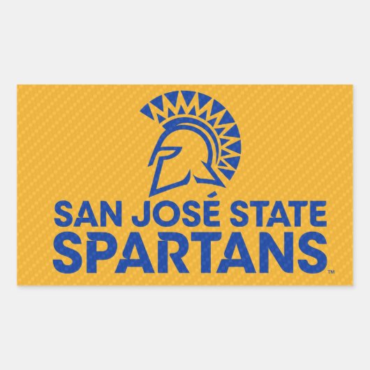 San Jose State Spartans Carbon Fiber Patroon Rechthoekige Sticker (Voorkant)