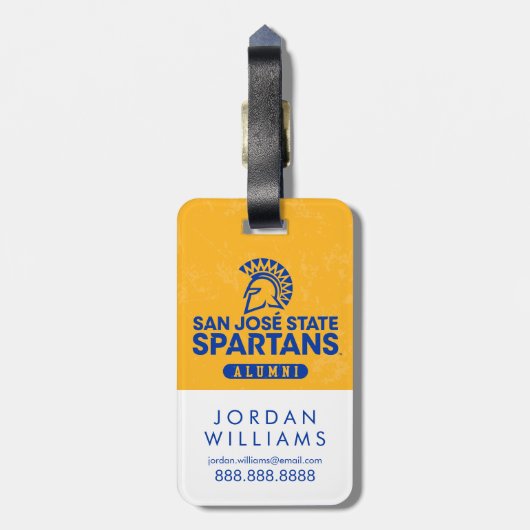 San Jose State Spartans Distress Bagagelabel (Achterkant verticaal)