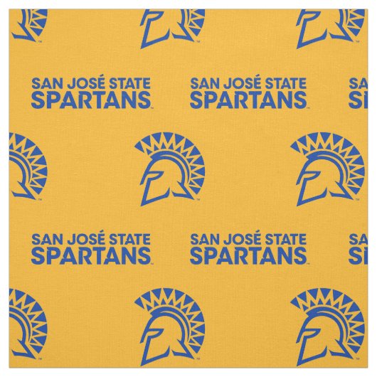 San Jose State Spartans Gold Pattern Stof (Swatch)