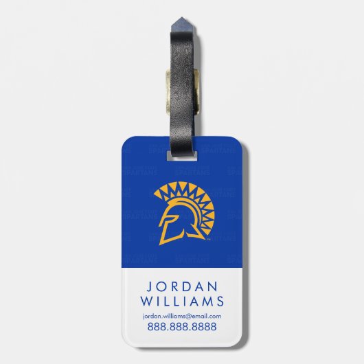 San Jose State Spartans Logo Watermerk Bagagelabel (Achterkant verticaal)