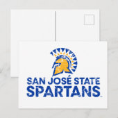 San Jose State Spartans Logo Wordmark Distress Briefkaart (Voorkant / Achterkant)