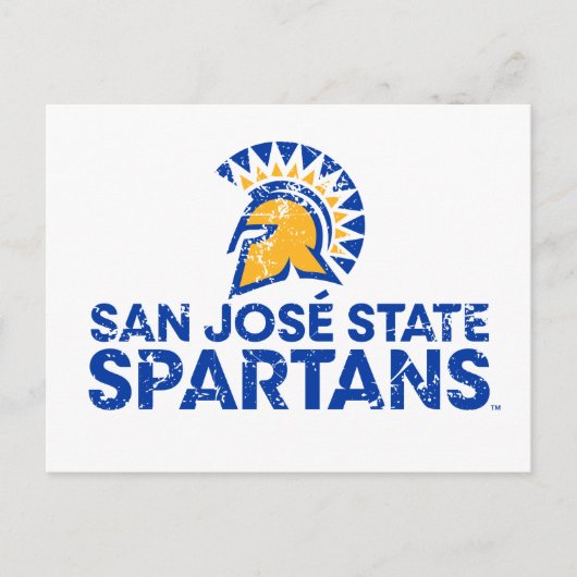 San Jose State Spartans Logo Wordmark Distress Briefkaart (Voorkant)
