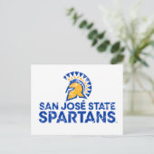 San Jose State Spartans Logo Wordmark Distress Briefkaart (Staand voorkant)