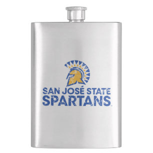 San Jose State Spartans Logo Wordmark Distress Flacon