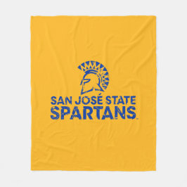 San Jose State Spartans Logo Wordmark Distress Fleece Deken
