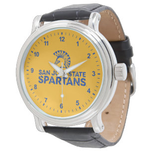 San Jose State Spartans Logo Wordmark Distress Horloge