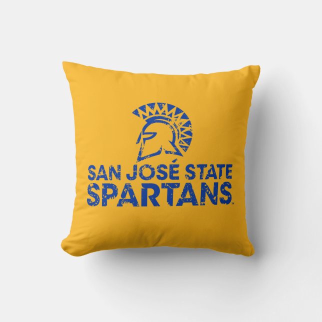 San Jose State Spartans Logo Wordmark Distress Kussen (Voorkant)
