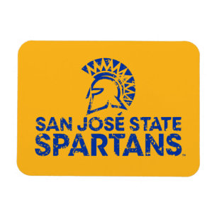 San Jose State Spartans Logo Wordmark Distress Magneet