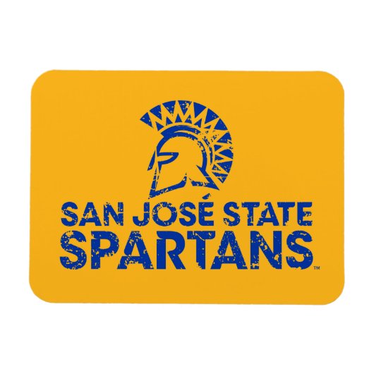 San Jose State Spartans Logo Wordmark Distress Magneet (Horizontaal)