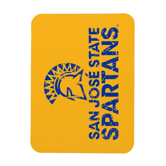 San Jose State Spartans Logo Wordmark Distress Magneet (Verticaal)