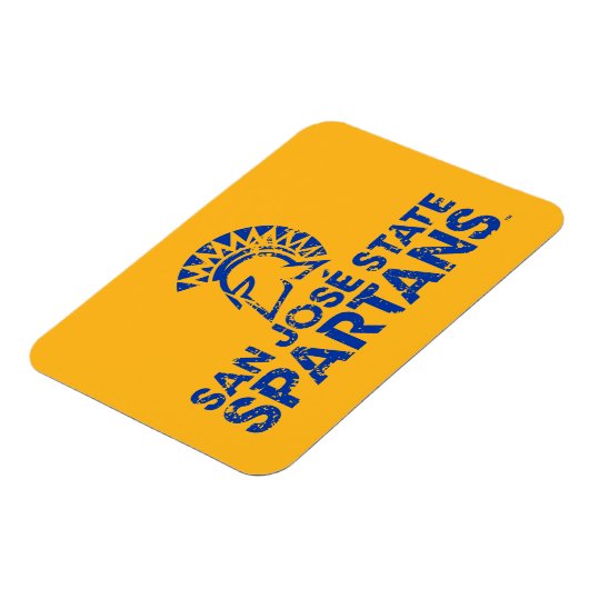 San Jose State Spartans Logo Wordmark Distress Magneet (Linkerzijde)