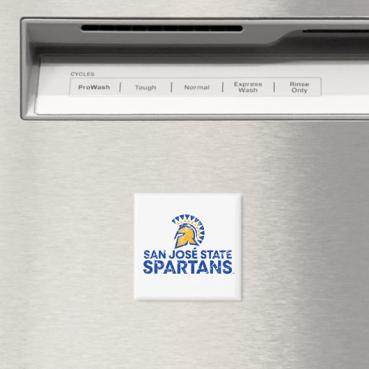 San Jose State Spartans Logo Wordmark Distress Magneet (Insitu (Vaatwasser))