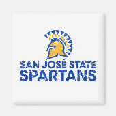 San Jose State Spartans Logo Wordmark Distress Magneet (Voorkant)
