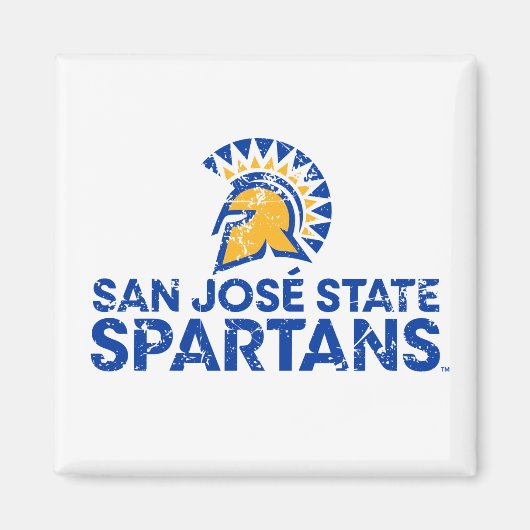 San Jose State Spartans Logo Wordmark Distress Magneet (Voorkant)