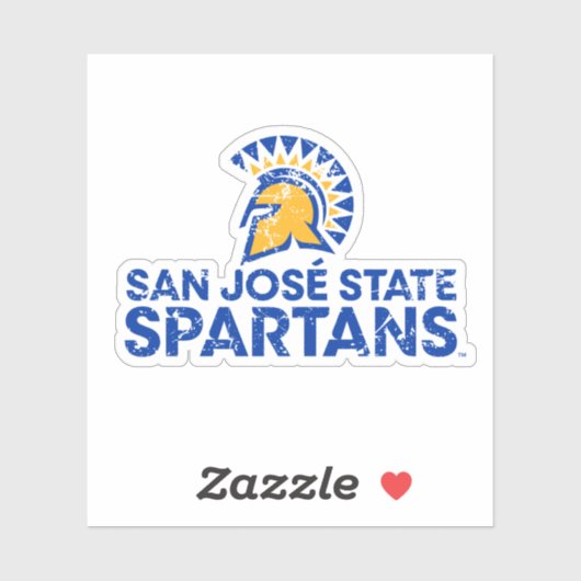San Jose State Spartans Logo Wordmark Distress Sticker (Vel)