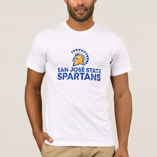 San Jose State Spartans Logo Wordmark Distress T-shirt (Voorkant)