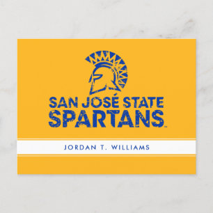 San Jose State Spartans Logo Wordmark Distress Uitnodiging Briefkaart