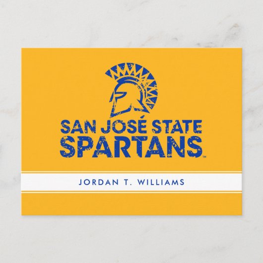 San Jose State Spartans Logo Wordmark Distress Uitnodiging Briefkaart (Voorkant)