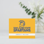 San Jose State Spartans Logo Wordmark Distress Uitnodiging Briefkaart (Staand voorkant)