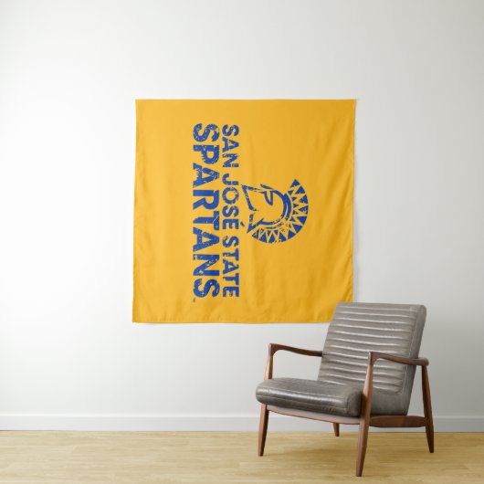 San Jose State Spartans Logo Wordmark Distress Wandkleed (In Situ (horizontaal))