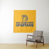 San Jose State Spartans Logo Wordmark Distress Wandkleed (In situ)