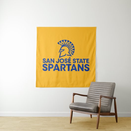 San Jose State Spartans Logo Wordmark Wandkleed (In situ)