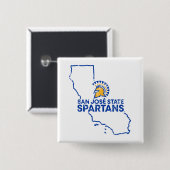 San Jose State Spartans Love Vierkante Button 5,1 Cm (Voorkant /achterkant)